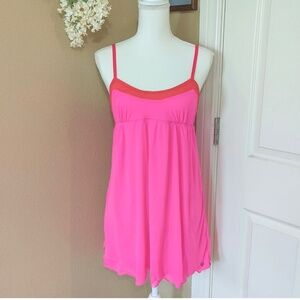 Vintage Y2K Juicy Couture Babydoll slip dress Mesh Hot pink Red Empire waist L